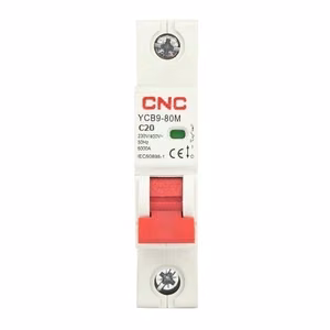 CNC YCB9-80M miniature circuit breaker, 1P, C20, 6 kA