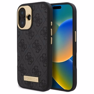 Guess 4G Logo Plate MagSafe Suojakuori iPhone 16 Plus:lle - musta