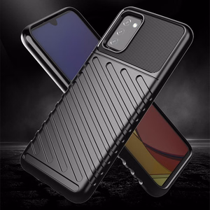 Thunder Case Joustava Kova Rugged Cover TPU Case Samsung Galaxy A03s musta
