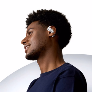 SHOKZ OpenFit Air kuulokemikrofoni langaton korvakoukulla puhelut/musiikki/urheilu/arkikäyttö Bluetooth valkoinen