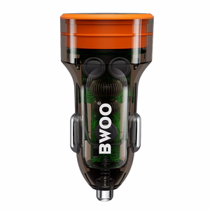 BWOO PD autolaturi 1x USB-C - USB-A 38W läpinäkyvä