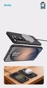Benks Magnetic Armor Air Armor Grid Kevlar Case Metal Frame 600D (E050) Samsung Galaxy S26 Ultra -puhelimelle musta