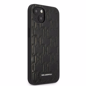 Karl Lagerfeld KLHCP13SMNMP1K iPhone 13 mini 5,4 "kovakotelo musta / musta Monogrammi plaketti