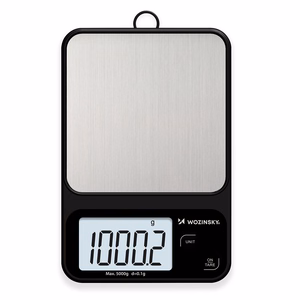 Wozinsky WAK-2252 keittiövaaka suurella LCD-näytöllä, enintään 5 kg – musta