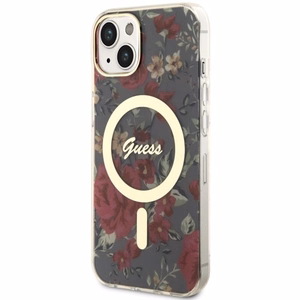 Guess Flower MagSafe suojakuori iPhone 14:lle - vihreä