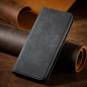 Magneetti Fancy Case Kotelo Samsung Galaxy S22 + (S22 Plus) Kotelo Lompakko Kortinhaltija Musta