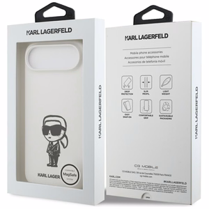 KARL LAGERFELD suojakuori iPhone 17 Air MagSafe-yhteensopiva KLHMP17MSKIGROH (Silicone W/ KL Sketch & Logo) valkoinen