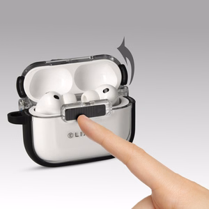 Liavec SlideLock Case for Apple AirPods Pro 3 transparent-black