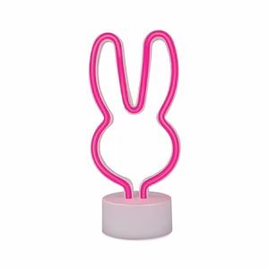 Neon LED jalustalla RABBIT vaaleanpunainen USB-C FSC-10 Forever Light
