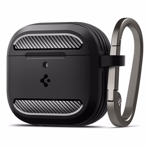 Spigen Rugged Armor Suojakuori AirPods 4:lle - Musta