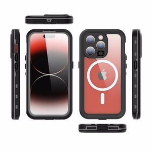 Suojakuori iPhone 15 PRO:lle Shellbox DOT vedenpitava MagSafe yhteensopiva musta