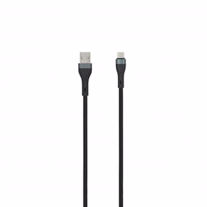 SEEK TOTI USB-A – Type-C, 2 m punottu kaapeli 3A, musta