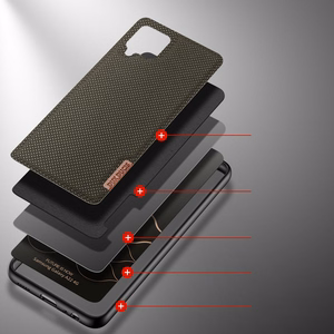 Dux Ducis Fino kotelo päällystetty nylon materiaali Samsung Galaxy A22 4G vihreä