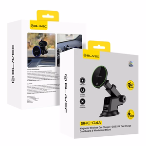 Blavec Auton pidike BHC-04A Qi2.2 25W magneettinen induktiolatauksella tuulilasiin ja kojelautaan (BHC04A-MWIB) musta