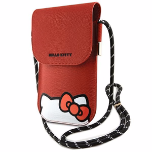 Hello Kitty Leather Hiding Kitty olkalaukku – punainen