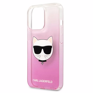Karl Lagerfeld Choupette Head kotelo iPhone 13 Pro Max - vaaleanpunainen