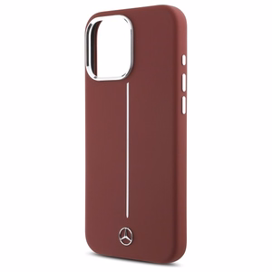 Mercedes Silikoninen White Stripe MagSafe suojakuori iPhone 16 Pro Max:lle - punainen