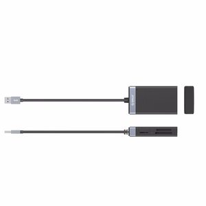 Orico CL4D-A3 muistikortinlukija USB-A 3.0, SD/microSD/CF/MS, 5 Gbps – musta ja hopeanvärinen
