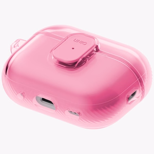 Uniq Glase Pro Suojakuori AirPods Pro 3:lle lukitussuojakuori - läpinäkyvä vaaleanpunainen
