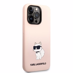 Karl Lagerfeld Silicone Choupette suojakuori iPhone 14 Pro Max:lle - vaaleanpunainen