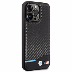 Kotelo BMW BMHCP14L22NBCK iPhone 14 Pro 6.1 "musta / musta nahka Carbon