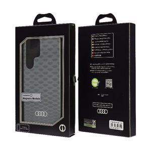 Audi IML Stitching Pattern MagSafe Suojakuori S24 Ultra S928 Harmaa/Harmaa Kova Suojakuori AU-IMLMS24U-Q5/D3-GY
