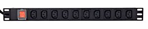 EnerGenie EG-PDU-10C132C19 – 1U PDU, 10× C13, 16 A, C20-pistoke ja 2 m kaapeli, musta