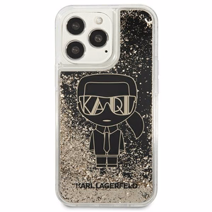 Karl Lagerfeld Liquid Glitter Gatsby kotelo iPhone 13 Pro / iPhone 13 - musta