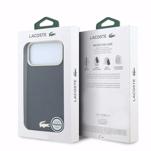 Case Lacoste PU Leather Champs Elysees Gold Logo MagSafe Apple iPhone 18 Pro black