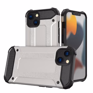 Hybrid Armor Case Kova kestävä suojus iPhone 13:lle hopea hopea