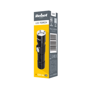 Rebel-alumiinitaskulamppu, 3 W, ZOOM, USB-liitin