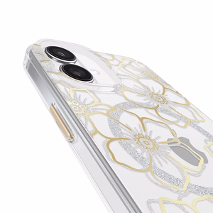 Case-Mate Floral Gems MagSafe suojakuori iPhone 16 Plus -laitteelle, kullanvärinen