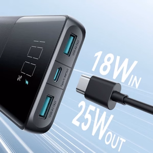 Powerbank 10000mAh Joyroom JR-PBF20 25W + cable 0.25m (black)