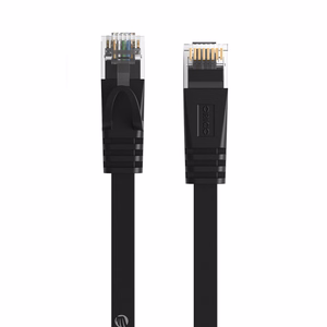 Orico PUG-C7B CAT7 10Gbps RJ45 Ethernet-verkkokaapeli internet LAN litteä 2m - musta