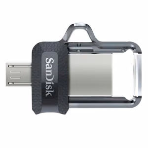 SanDisk 173384 USB-muistitikku 32 GB USB Type-A / Micro-USB musta, läpinäkyvä