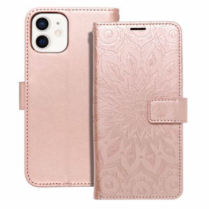 MEZZO lompakkokotelo iPhone 12 / 12 Pro mandala, ruusukulta