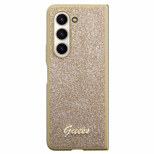 Guess Glitter Script Suojakuori Samsung Galaxy Z Fold 5:lle - kultainen