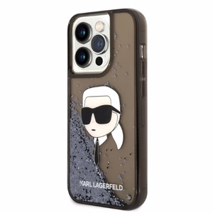 Karl Lagerfeld Glitter Karl's Head suojakuori iPhone 14 Pro Max:lle - musta