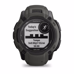 Garmin Instinct 2X Solar digitaalinen GPS-älykello, 2,79 cm (1,1"), MIP, 50 mm, 176 × 176 pikseliä, kosketusnäyttö, grafiitti, satelliitti-GPS