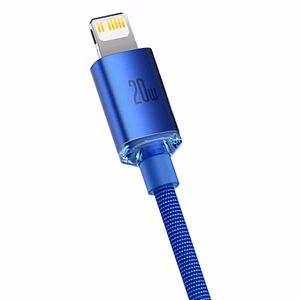 Baseus Crystal Shine USB-C - Lightning kaapeli 2 m 20W (sininen)