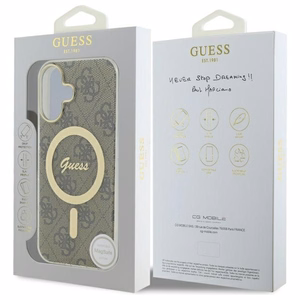 Guess IML 4G MagSafe Case for iPhone 16 Plus - Brown
