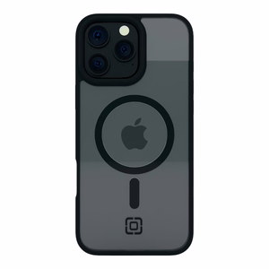 Incipio Velocity -suojakuori MagSafe-tuella iPhone 16 Pro Max -puhelimelle, läpinäkyvä mustalla reunuksella
