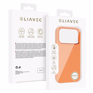 Liavec Silky suojakuori metallisella kamerakehyksellä Iphone 17 Pro Max -puhelimelle oranssi