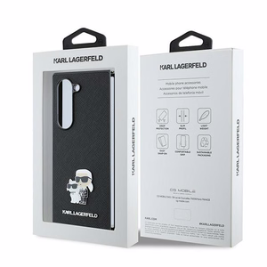 Karl Lagerfeld Saffiano Metal Pin Case for Samsung Galaxy Z Fold 6 - Black