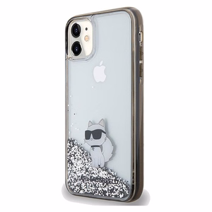 KARL LAGERFELD KLHCN61LKCNSK Liquid Glitter C -suojakuori iPhone 11:lle - läpinäkyvä