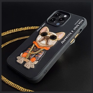 Nimmy Glasses Cool Dog Suojakuori iPhone 15 Pro:lle - musta