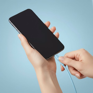 USB A - Lightning Forcell F-Energy 2,4A 12W Silicone kaapeli 1 m C343 sininen