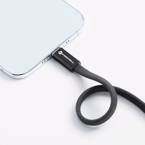 Kaapeli USB-C - USB-C Forcell F-Energy QC4.0 PD 3A 60 W Cafule Flat 1,2 m CCFN23 musta