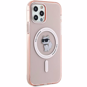 Karl Lagerfeld IML Choupette MagSafe Suojakuori iPhone 12 / 12 Prolle - vaaleanpunainen