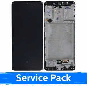 LCD-näyttö yhteensopiva Samsung A315 A31 musta kehyksellä (Service Pack)